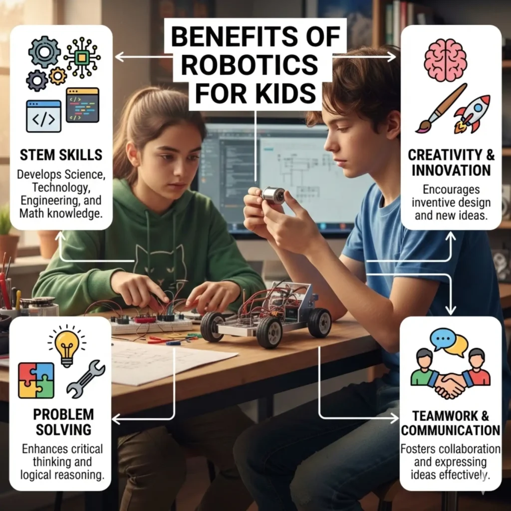 Infographic on Benefits of robotics for kids