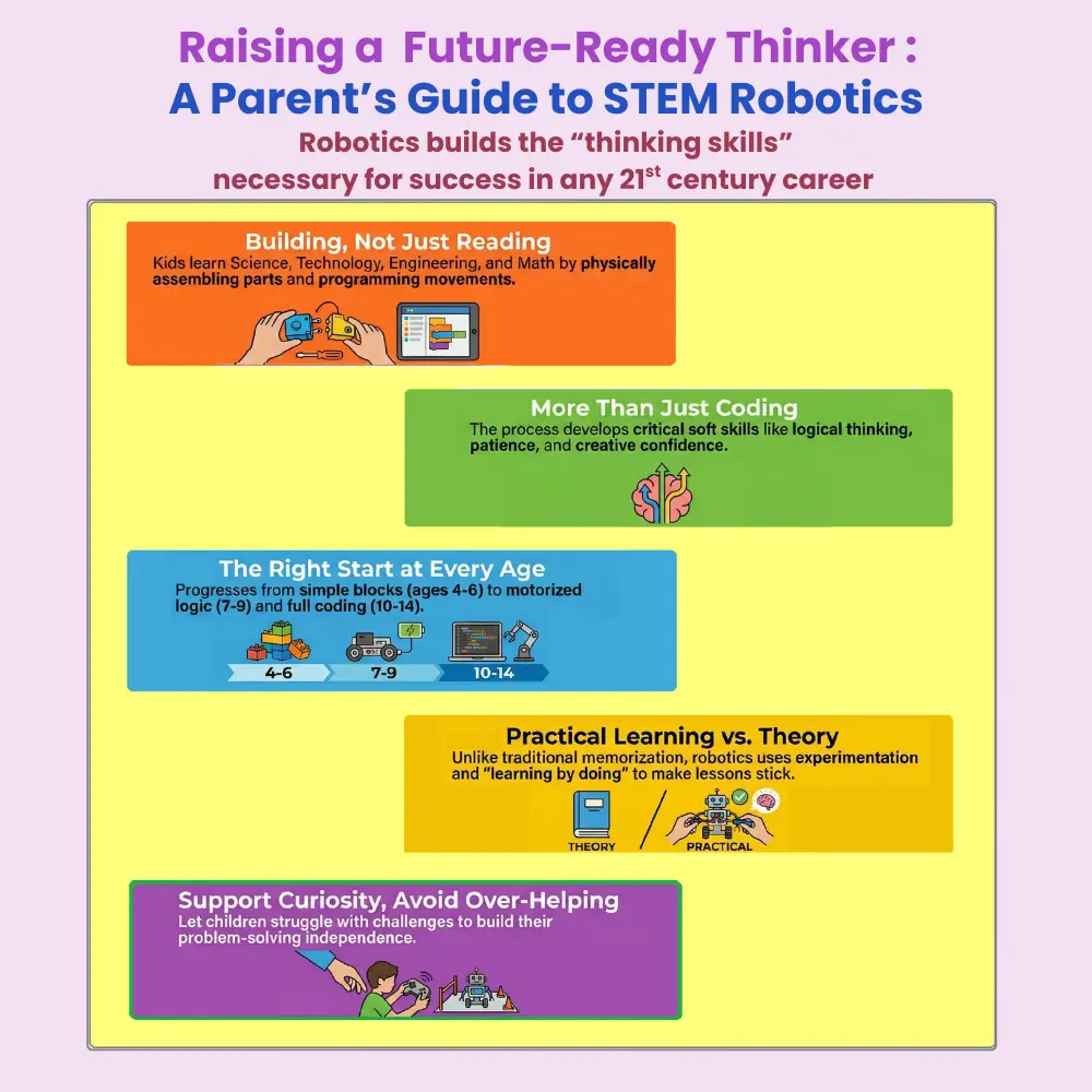 Infographics on Robotics STEM education for kids