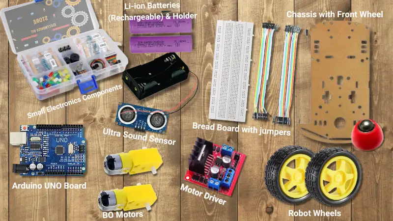Robotics components list for beginners under 2000 rupees in India