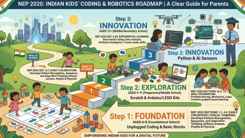 Infographic on Indian Education Timeline as per guideline of NEP2020