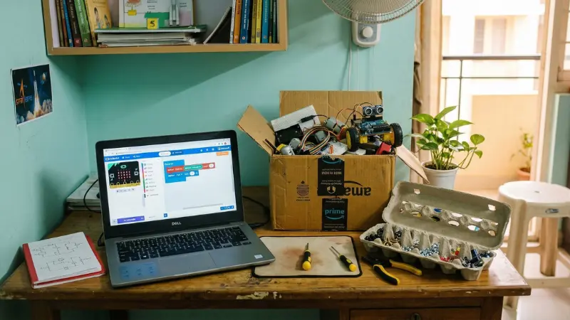 DIY STEM lab setup at home for kids on a budget